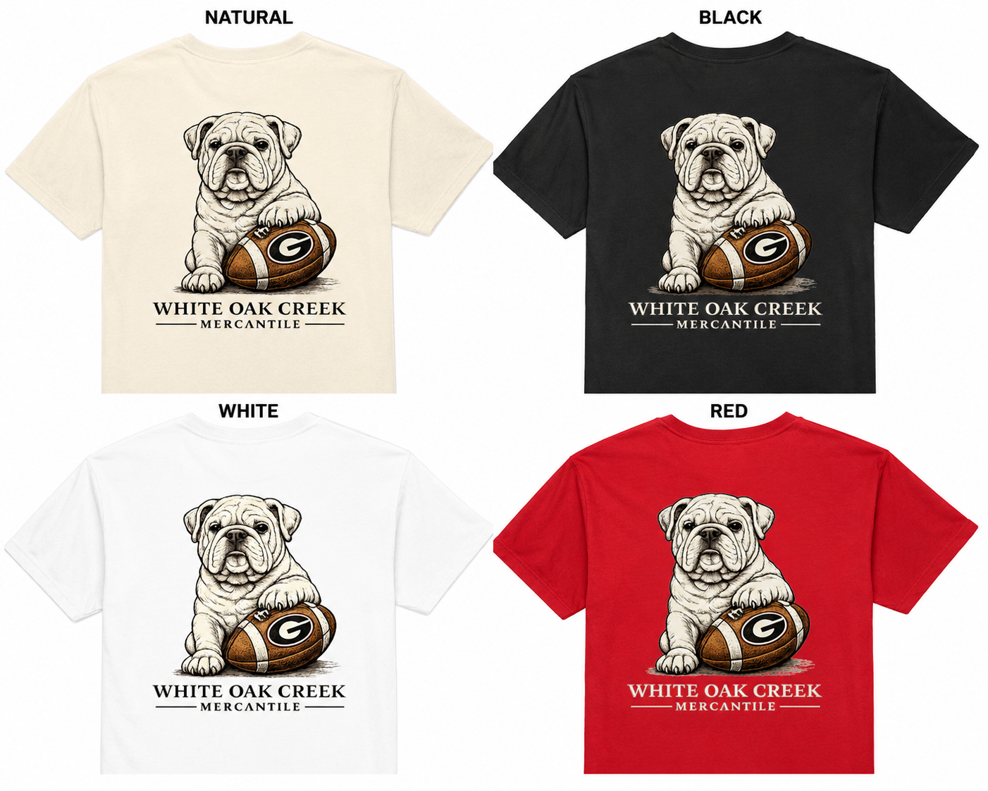 White Oak Creek Mercantile UGA Puppy with Foot on Ball