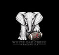 White Oak Creek Mercantile Alabama Elephant with foot on Ball