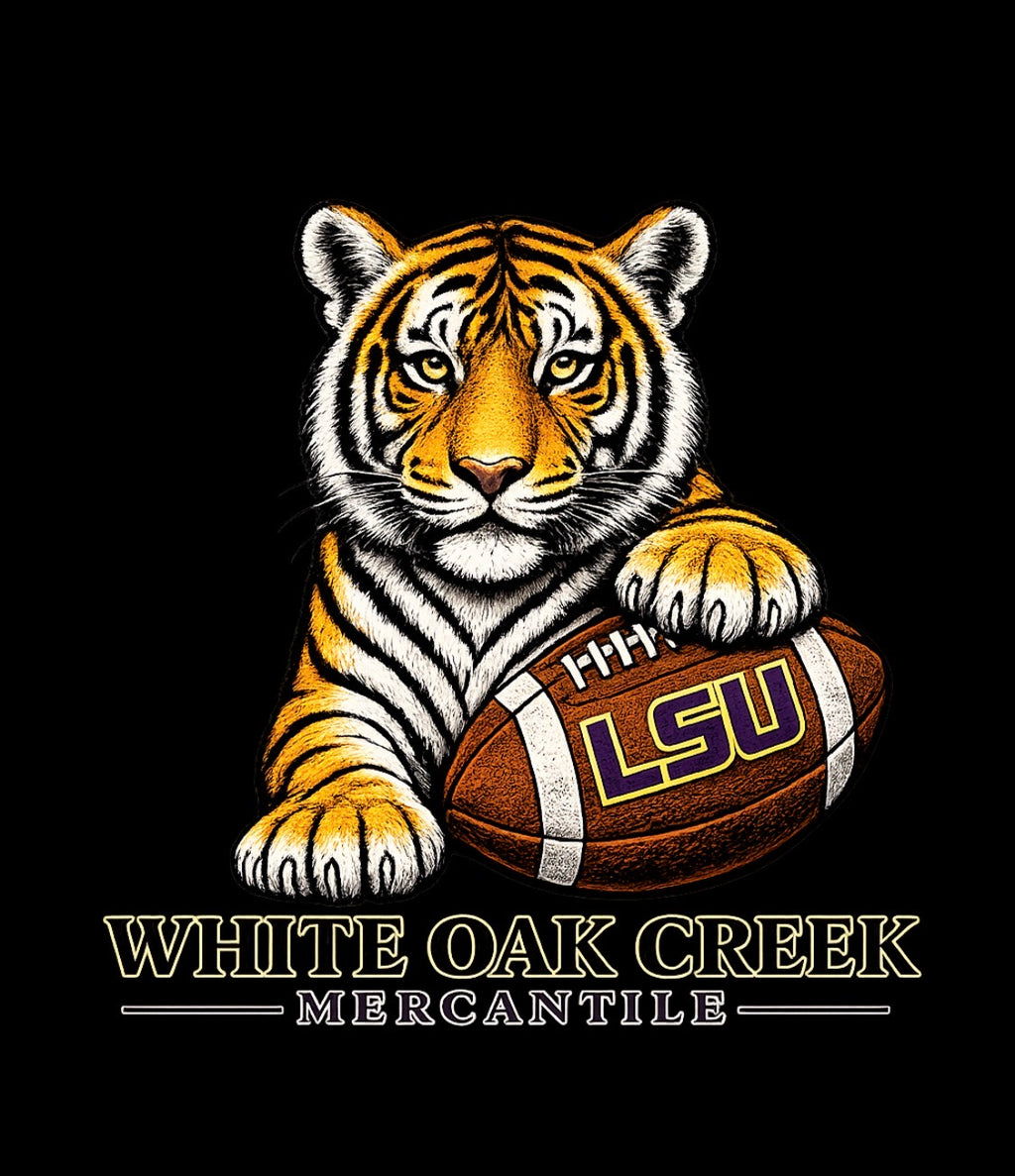 White Oak Creek Mercantile LSU Tiger Foot on Ball